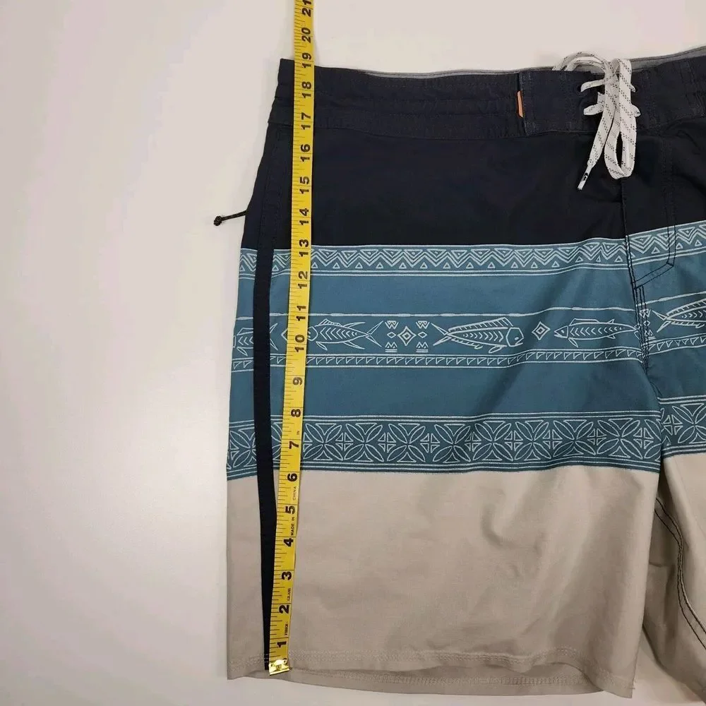 Quiksilver‎ Men's 38W Waterman Collection Board Shorts Blue Hawaiian